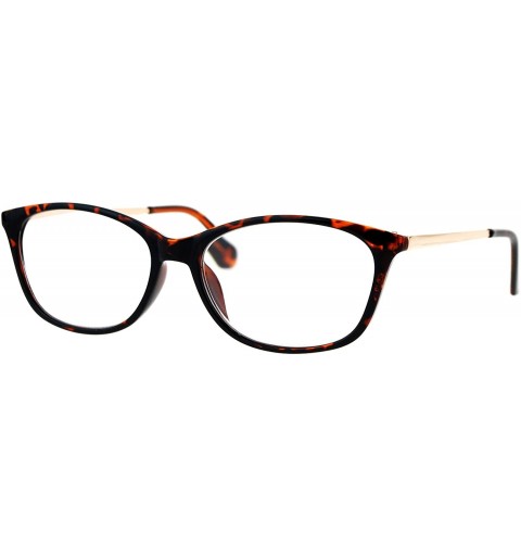 Oval Womens Magnified Reading Glasses Oval Rectangular Designer Frame - Tortoise - CZ186UW86U7 $20.79