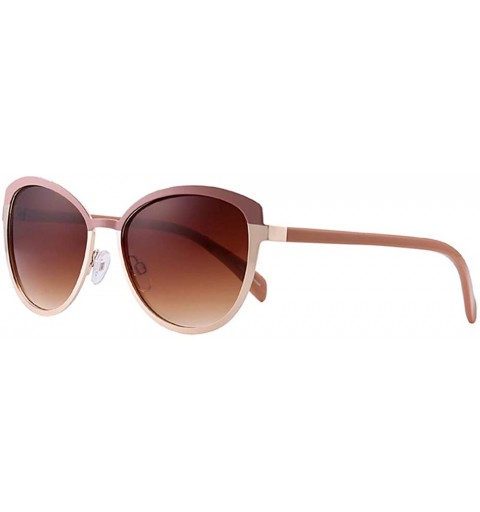 Round Women Sunglasses with Case Round Frame Eye Protection UV 400 Protection Fashion Style - Lightbrown - C518TK7NHSH $107.33