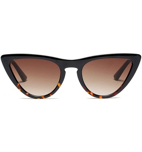 Oversized Women's Sunglasses Vintage Cateye Tinted Lens Slim Exaggerated Sunglasses - Black-tortoise - CZ18DMACW69 $7.43
