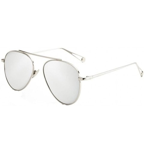 Aviator Men Pilot UV400 Sunglasses Women Vintage Sun Glasses Eyewear - Silver - CP182SDAMEH $22.79