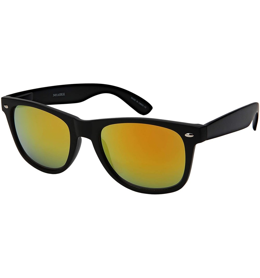 Wayfarer Buy 1 Get 2 Free Horn Rimmed Sunglasses for Men Women w/Spring Hinge 5401ASBLK-REV - CK18IHNUIDX $19.64