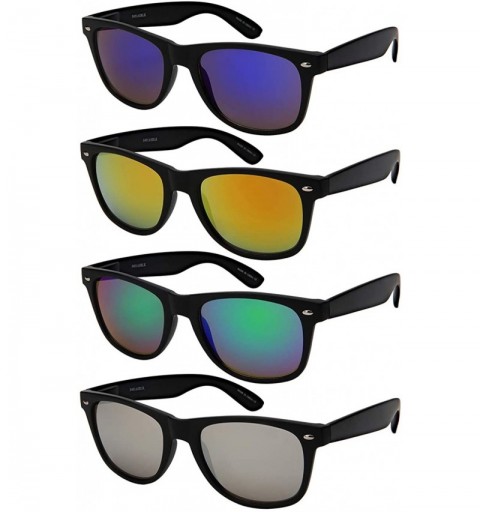 Wayfarer Buy 1 Get 2 Free Horn Rimmed Sunglasses for Men Women w/Spring Hinge 5401ASBLK-REV - CK18IHNUIDX $19.64