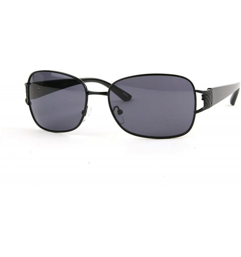 Rectangular Thin Bridged Leisure Rectangular Sunglasses P2209 - Black-smoke Lens - CK127478BAX $12.30