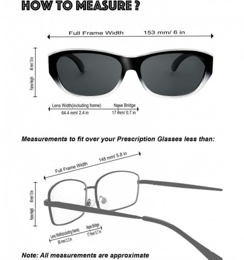 Oversized HD Polarized Wrap Around Shield Sunglasses for Prescription Glasses Gift Box - 7-shiny Black/Crystal - CA18Q6IGX3K ...