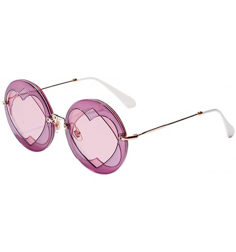 Rimless Color Lens Sunglasses Stylish Sunnies Eyewear Metal Sunglasses - E - Pink - CX18QHQ9DT9 $18.09