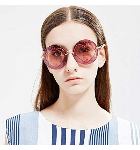 Rimless Color Lens Sunglasses Stylish Sunnies Eyewear Metal Sunglasses - E - Pink - CX18QHQ9DT9 $18.09