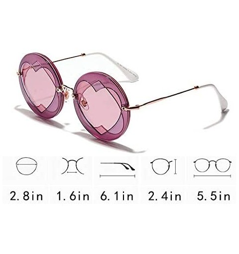 Rimless Color Lens Sunglasses Stylish Sunnies Eyewear Metal Sunglasses - E - Pink - CX18QHQ9DT9 $18.09