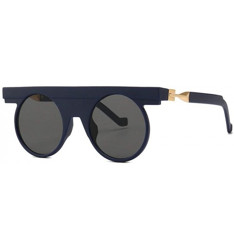 Oversized Leopard Sexy Geometric Sunglasses Brand Designer Women Punk Round Sunglasses Flat Top Shades - Blue - CO18MDG3E2C $...