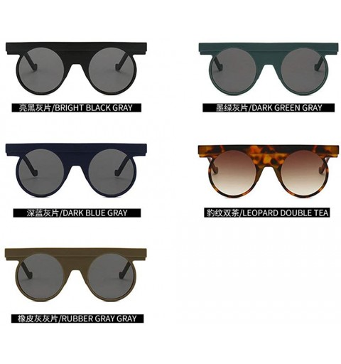 Oversized Leopard Sexy Geometric Sunglasses Brand Designer Women Punk Round Sunglasses Flat Top Shades - Blue - CO18MDG3E2C $...