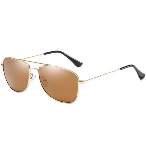 Square Men's metal polarizing sunglasses square anti-glare polarizing driving Sunglasses - C - CJ18QO3W3OD $24.20