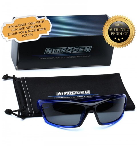 Sport Polarized Wrap Around Sport Sunglasses - Crystal Blue - Smoke - CV11OXJA3GL $10.23