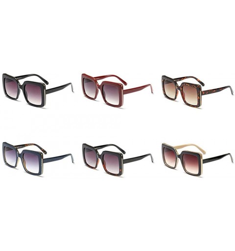 Square Hot Retro Women Sexy Leopard Frame Sunglasses 2019 New Fashion Square Glasses UV400 - Black - CC18MG6G0H4 $11.90