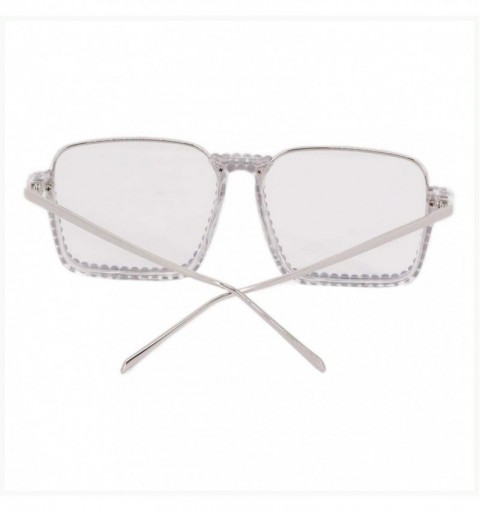 Oversized Bee Pilot Sunglasses Oversize Metal Frame Vintage Retro Men Women Shades - Transparent229 - CH18ZYLQKUG $19.96