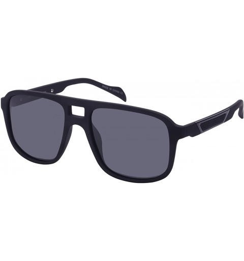 Oversized Flat Top Aviator Sunglasses 570954TT - Black - C512M914TF1 $18.66