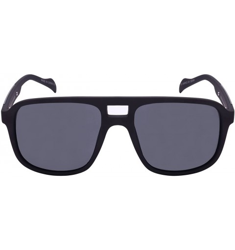 Oversized Flat Top Aviator Sunglasses 570954TT - Black - C512M914TF1 $18.66