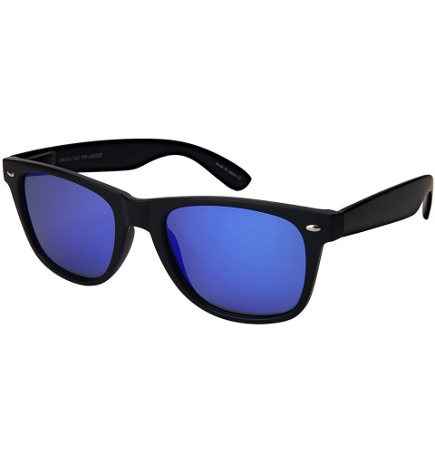 Wayfarer Black Horn Rimmed Sunglasses Men Women Spring Hinge Polarized Lens 5401AS-PRV - CE18KCTEXGA $10.28