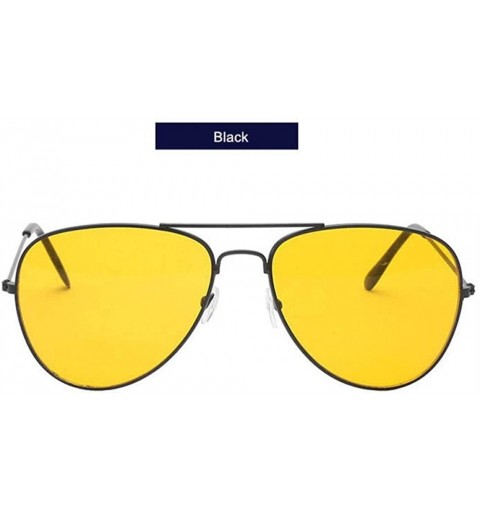 Aviator Polarized Night Vision Sunglasses Men Women Goggles Glasses UV400 Sun Gun Gray - Black - CI18XE0ER8I $20.06