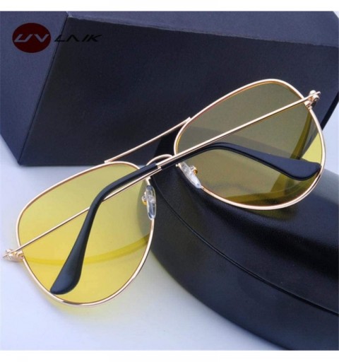 Aviator Polarized Night Vision Sunglasses Men Women Goggles Glasses UV400 Sun Gun Gray - Black - CI18XE0ER8I $6.84