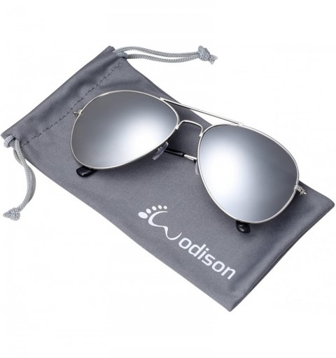 Aviator Vintage Mirrored Aviator Sunglasses for Women Men Reflective Lens Metal Frame - Silver Frame Silver - CB128PAZU5R $12.27