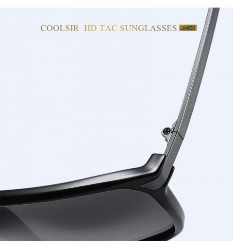 Oval Sunglasses Polarized Antiglare Anti ultraviolet Travelling - Silver Frame Black Lens - CE18WT3N5YY $28.71