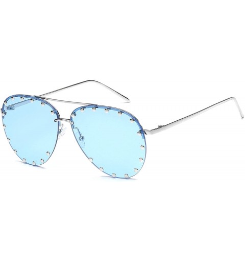 Aviator Classic Aviator Mirrored Flat Lens Colorful HD Locomotive Sunglasses For Women New2019 - CM18UHEHSYA $43.86
