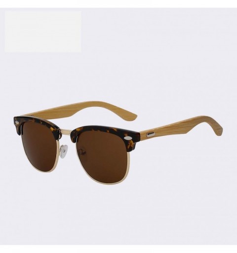 Shield Half Metal Bamboo Sunglasses Men Women Glasses Mirror Sun Glasses Fashion Gafas Oculos De Sol UV400 - CR18R5UL62N $42.15