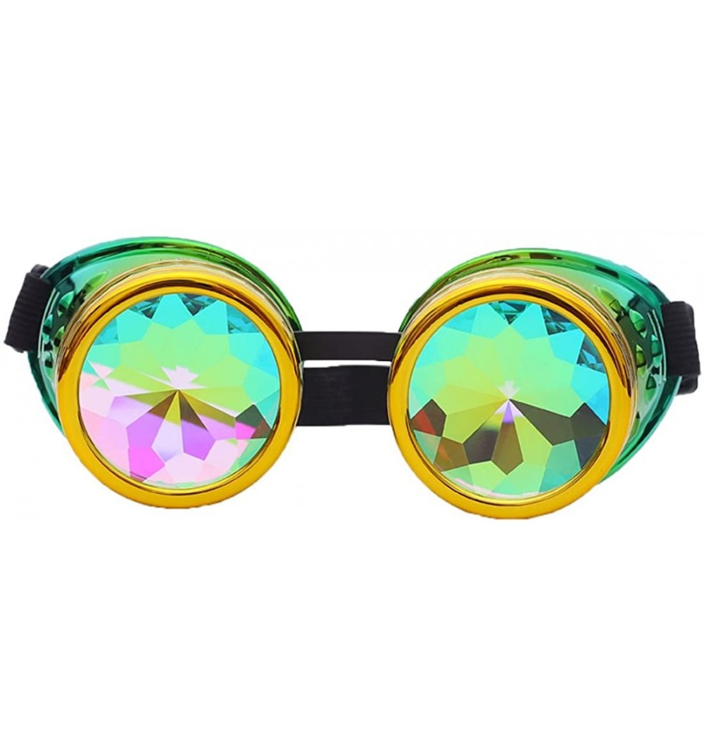 Goggle Rainbow Kaleidoscope Goggles Victoria Clothing Steam Punk Accessories Laser - Yellow Green 2 - C918HOIE07M $15.40