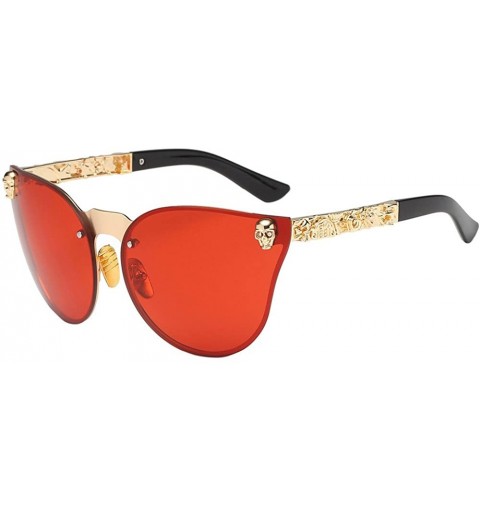 Oval Sunglasses Sports Beach Goggles Eyeglasses Glasses Eyewear - Red - CD18QNL3M7I $20.59