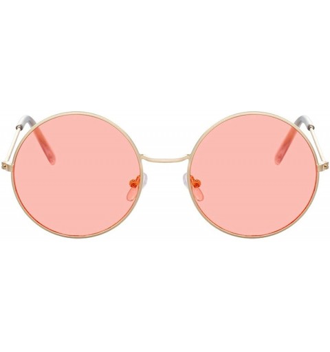 Semi-rimless Designer Women Round Sunglasses Fashion Vintage Metal Frame Ocean Sun Glasses Shade Oval Female Eyewear - CS198A...
