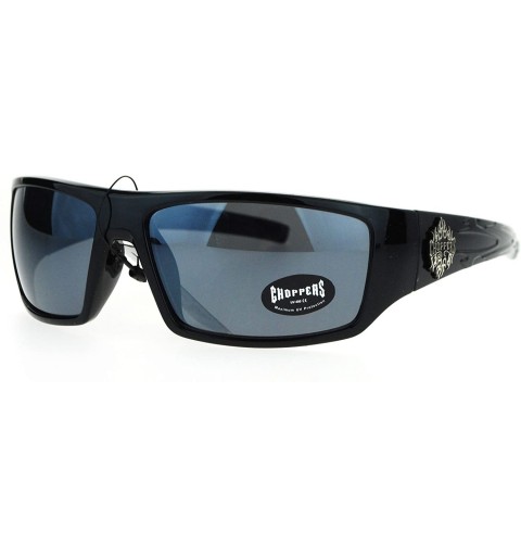 Wrap Mens Sunglasses Biker Wrap Around Rectangle Frame UV 400 - Black (Black) - CR186OWTW42 $13.43