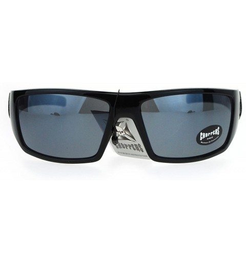 Wrap Mens Sunglasses Biker Wrap Around Rectangle Frame UV 400 - Black (Black) - CR186OWTW42 $13.43