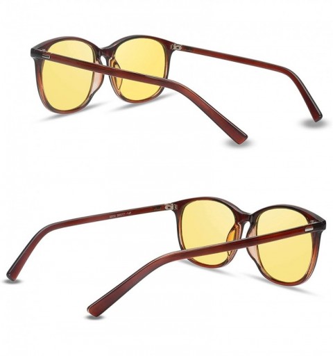 Oval Night Driving Glasses Anti Glare Polarized Safety Glasse - Brown - CE192OG0OLK $11.05