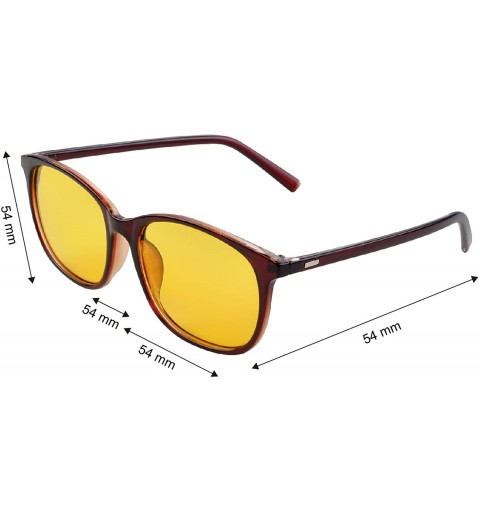 Oval Night Driving Glasses Anti Glare Polarized Safety Glasse - Brown - CE192OG0OLK $11.05