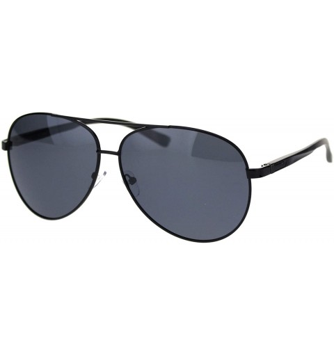 Aviator TAC Polarized Lens Sunglasses Mens Round Aviators Spring Hinge UV Block - Black (Black) - CQ18WQ7I6ZS $15.08