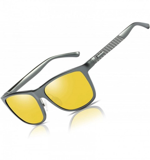 Sport Driving Anti Glare Glasses Safe Polarized - A-gunmetal Frame Nightlens - CX196NCCYO4 $20.28