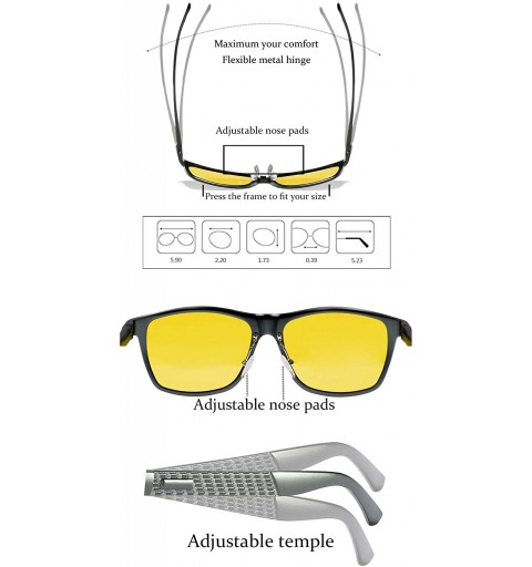 Sport Driving Anti Glare Glasses Safe Polarized - A-gunmetal Frame Nightlens - CX196NCCYO4 $20.28