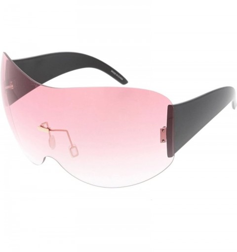 Oversized High Octane Oversized Collection"Space Pilot" Thick Full Frame Sunglasses - Pink - C618GYKGQEU $13.86