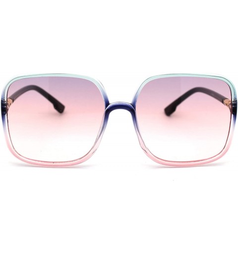 Square Womens Mod Rectangular Oversize Butterfly Sunglasses - Slate Pink Gradient Pink - C618Z0INTD8 $9.42