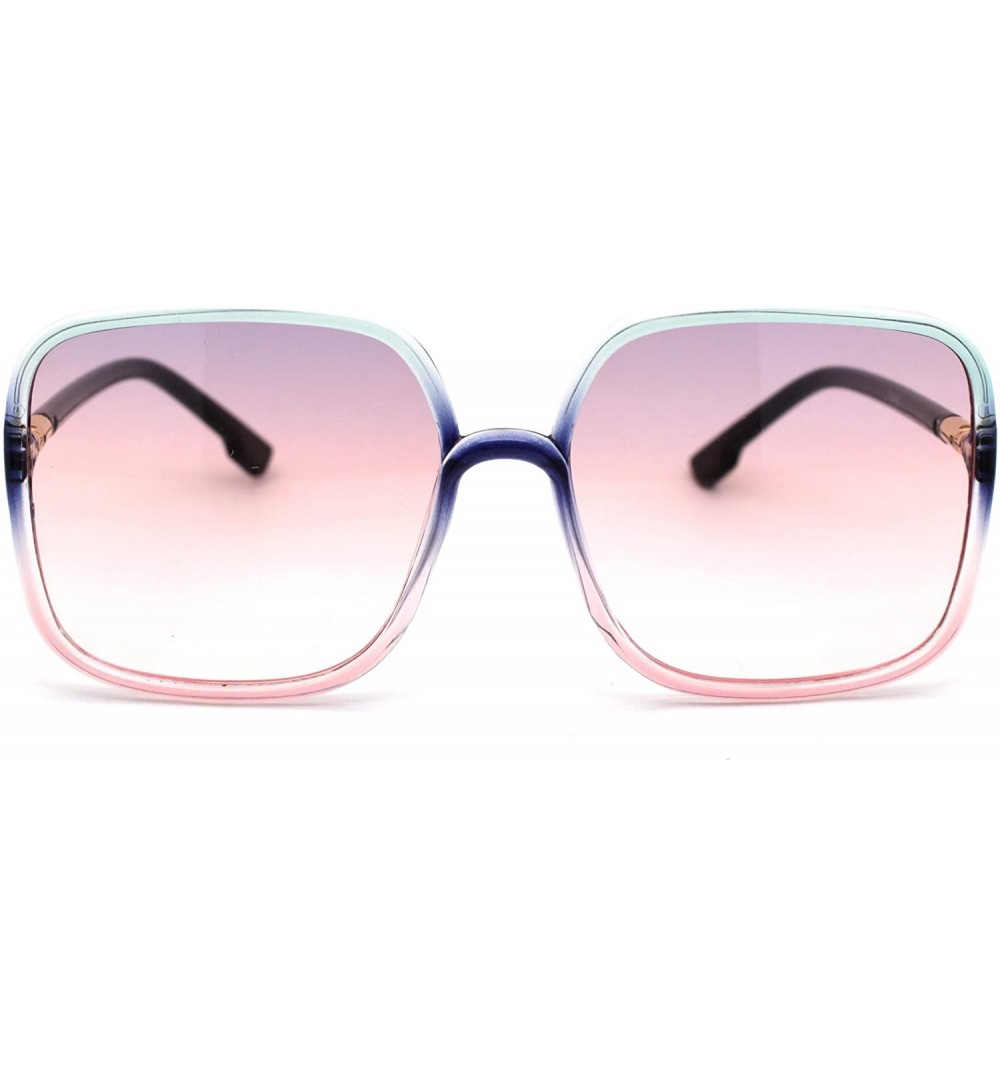 Square Womens Mod Rectangular Oversize Butterfly Sunglasses - Slate Pink Gradient Pink - C618Z0INTD8 $9.42