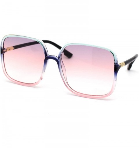 Square Womens Mod Rectangular Oversize Butterfly Sunglasses - Slate Pink Gradient Pink - C618Z0INTD8 $25.22