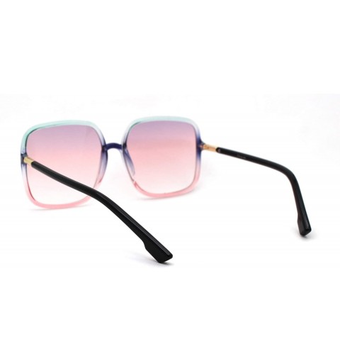 Square Womens Mod Rectangular Oversize Butterfly Sunglasses - Slate Pink Gradient Pink - C618Z0INTD8 $9.42