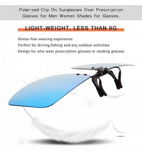 Rimless Polarized Clip-on Flip up Metal Clip Sunglasses Unbreakable Driving Fishing Cycling (Ice-bule Revo-big) - CR18CMRK0AA...