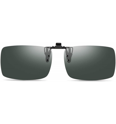 Shield Clip-on Sunglasses Polarized Unisex Anti-Glare Driving Glasses With Flip Up for Prescription Glasses - C518T8X630Y $24.43