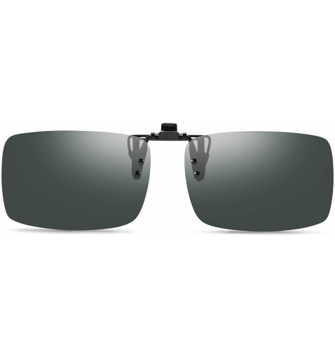 Shield Clip-on Sunglasses Polarized Unisex Anti-Glare Driving Glasses With Flip Up for Prescription Glasses - C518T8X630Y $13.18