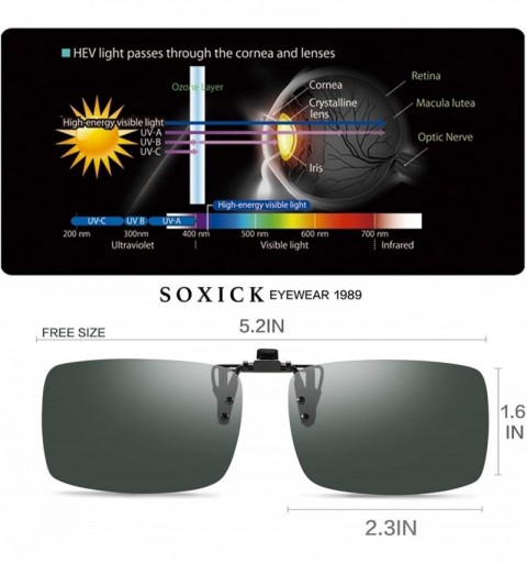 Shield Clip-on Sunglasses Polarized Unisex Anti-Glare Driving Glasses With Flip Up for Prescription Glasses - C518T8X630Y $13.18