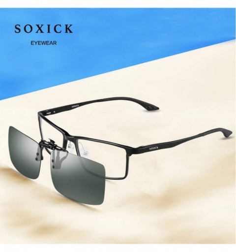 Shield Clip-on Sunglasses Polarized Unisex Anti-Glare Driving Glasses With Flip Up for Prescription Glasses - C518T8X630Y $13.18
