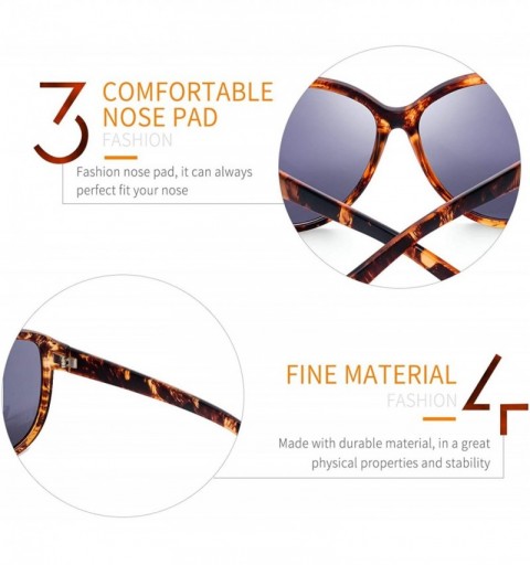 Oversized Oversized Classic Black Womens Sunglasses - UV400 Lens - with Zipper Case - Brown - CI18ROMCYNR $11.36
