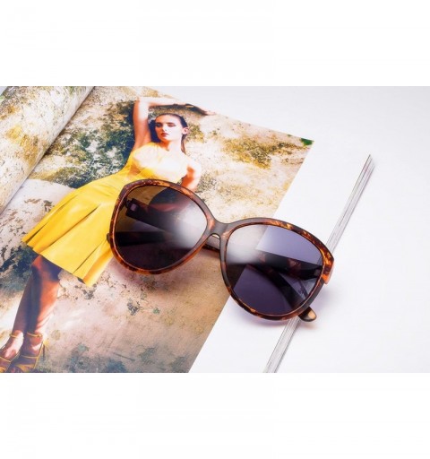 Oversized Oversized Classic Black Womens Sunglasses - UV400 Lens - with Zipper Case - Brown - CI18ROMCYNR $11.36