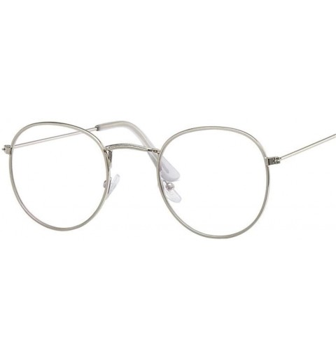 Square Round Glasses Frame Men Anti Blue Light Glasses Women Fake Glasses Oval Eyeglasses Frame Transparent Lens - Gold - CI1...