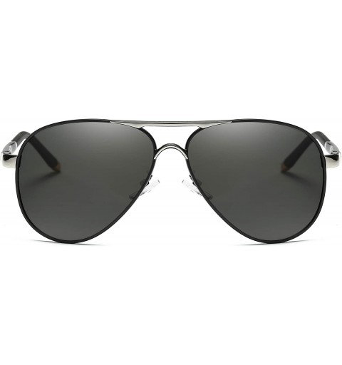 Sport Men Premium Classic Aviator Polarized Sunglasses 100% UV Protection Sun Glasses Shades - Silver - CB18HZYOD6U $33.33